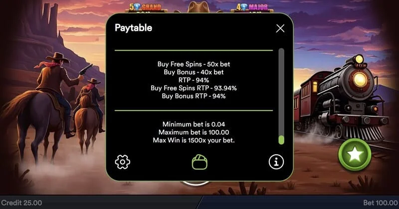 Gold Train Heist - ostateczna wypłata z rundy Hold and Win